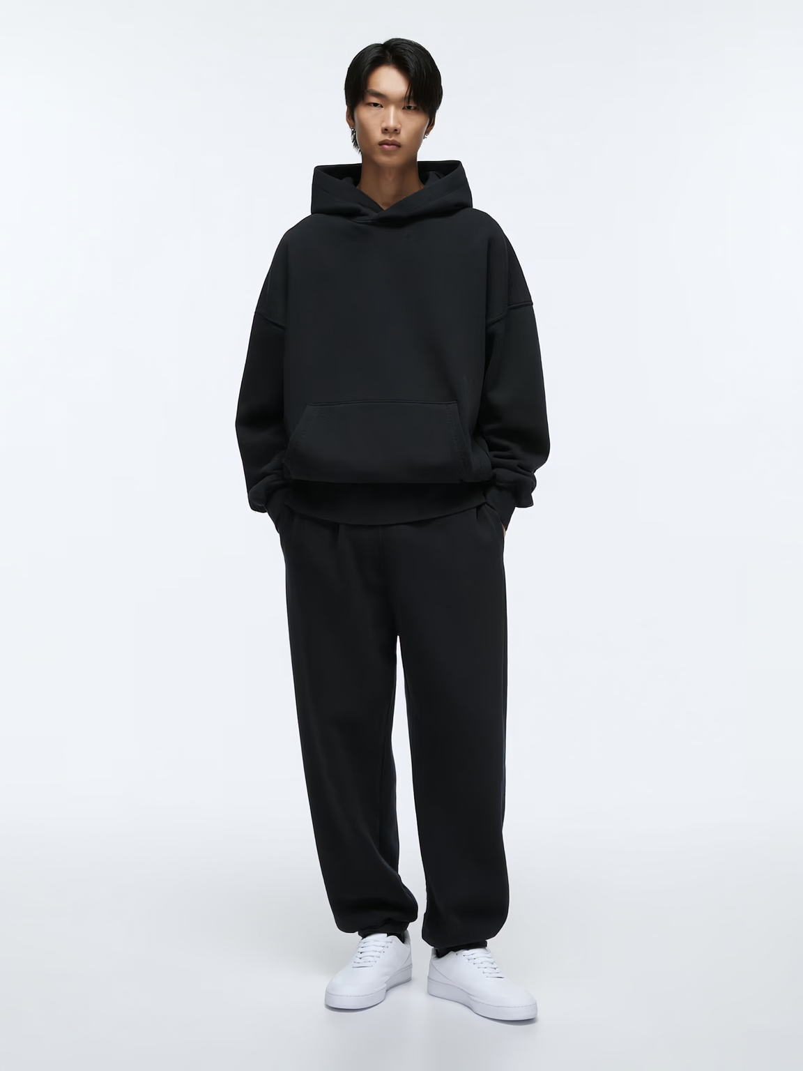 430 GSM Drop Shoulder Hoodie - Cosmic Black