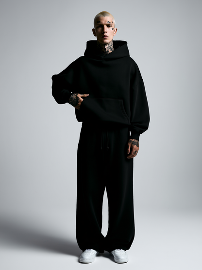 430 GSM Drop Shoulder Hoodie - Cosmic Black