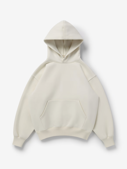 430 GSM Drop Shoulder Hoodie - Star White